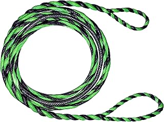 Deerseeker Flemish D97 Bow String Handmade Twist Bowstring 16 Strands 54-70in Fast Flight for Traditional Longbow Recurve Bow Replacement Archery Accessories (Green+Black, AMO 60"(Actual Length 56"))