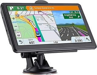 GPS Navigator for Car, Latest 2024 Map 7 inch Touch Screen GPS for Car 256-16GB, Voice Turn Direction Guidance, Speed and Red Light Warning, Pre-Installed North America Lifetime map Free Update