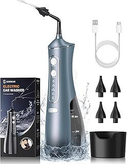 SEEDEAR Ear Wax Removal Kit - Electric Ear Cleaner with DIY Water Pressure - Ear Cleaning Kit - Ear Irrigation Flushing System - Earwax Removal Tool for Ear Wax Remove (Grey)