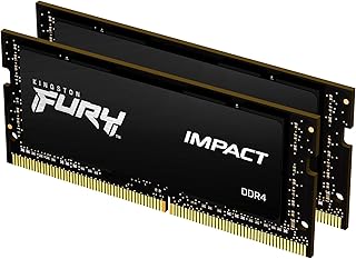 ذاكرة RAM فيوري امباكت من كينجستون سعة 64 جيجابايت 2×32 بتردد 3200MHz DDR4 وزمن تاخير الذاكرة 20 مجموعة اللابتوب مكونة قطعتي KF432S20IBK2/64 لون اسود 640 GB