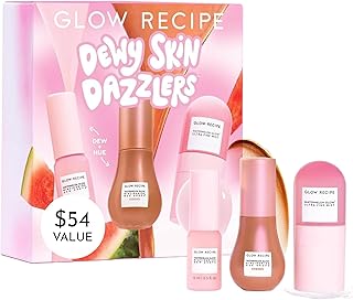 Dewy Skin Dazzlers Travel Gift Set - Niacinamide Dew Drops Facial Serum + Hue Drops Bronzing Serum + Watermelon Glow Ultra-Fine Facial Moisturizer Mist (3 Pack)