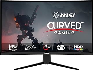 MSI شاشة العاب G32C4X 32 انش منحنية 1920 × 1080 FHD 1 مللي ثانية 250 هرتز فري سينك 1500R HDMI منفذ عرض امالة قابلة للتعديل من ام اس اي LCD أسود