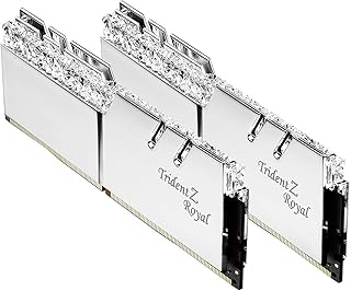 ذاكرة DDR4 ترايدنت زد رويال سيلفر 32 جيجابايت من جي سكيل، 3200 ميجاهرتز، PC4-25600 CL16 1.35 فولت، مجموعة قناة مزدوجة (2×16 جيجابايت)، سعة 32.0 GB