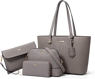 Frauen Mode Kunstleder Handtaschen Tote Tasche Schultertasche Top Griff Satchel Geldbrse Set 4pcs