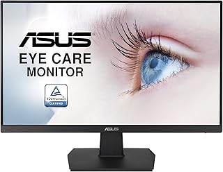 شاشة VA27EHE للعناية بالعين من اسوس برؤية FHD 1920X1080 بتقنية IPS و75 HZ بدون اطار وصورة ثابتة واضاءة زرقاء منخفضة مصدق عليها Tuv WLED ويبلغ مقاسها 27 انش أسود