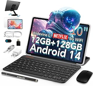 تيكلاست تابلت P30T 10 انش بنظام Android 14، 10GB+128GB، توسيع 1TB، شاشة IPS، واي فاي 6، بلوتوث 5.4، كاميرا مزدوجة، 6000mAh، مع كيبورد حافظة ماوس قلم سماعات رأس حامل