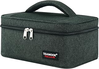 TEAMOOK Small Lunch Bag Mini Lunch Box Insulated Portable for Adults Men Women Work with Handle En-large 5.8L Black