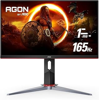 شاشة العاب FHD 1920×1080 165Hz 1 ms بدون اطار (27g2sp) مقاس 27 انش وتاخر ادخال منخفض ومزامنة متكيفة وفيزا وضبط الارتفاع من ايه او سي، أسود، LCD