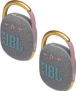 JBL مجموعة مكبرات صوت بلوتوث لاسلكية مقاومة للماء بمشبك 4 من قطعتين (رمادي)، CP4BUN02