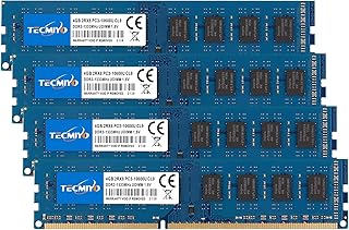 وحدة ذاكرة RAM DDR3 بميقات CL9 وتردد 1333MHZ وسعة 16 (عدد 4 × 4GB) مقاس PC3-10600 وقدرة 1.5 فولت ورتبة ثنائية 2RX8 غير مدعوم بذاكرة مؤقتة وشفرات اصلاح الاخطاء من تيكميو، ثنائية وبـ 240 سن ونوع UDIMM