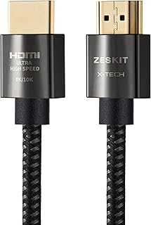 كيبل HDMI اكس-تك فائق السرعة 48Gbps من زيسكيت، 5 اقدام، 8K بتردد 60Hz و4K بتردد 120/144Hz، تقنية اي ايه ار سي وHDR واتش دي سي بي 2.2 2.3، لدولبي فيجن وابل تي في 4K وروكو LG سامسونج اكس بوكس RTX 3080