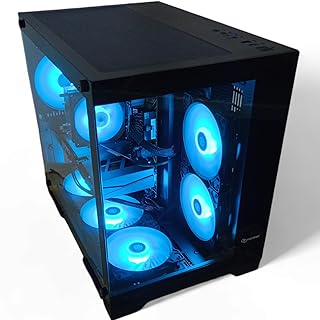 تجميعة قيمنق بي سي كمبيوتر سبع مراوح انتل 12400F i5 كارت شاشة RTX 4060 8GB تخزين 1 تيرا فائق السرعة NVME و رام 16GB ويندوز 11 64bit برو بإضاءة ار جي وريموت تحكم