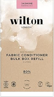 عبوة اعادة تعبئة بلسم الاقمشة برائحة الياسمين من ويلتون لندن - 160 غسلة، منعم نباتي وقابل للتحلل البيولوجي - قابل لاعادة التدوير بنسبة 100% - بلاستيك اقل - زيوت عطرية - صنع في المملكة المتحدة - 4 لتر