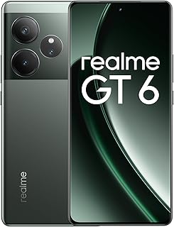 جوال ذكي ريلمي GT 6 ثنائي شريحة الاتصال 5G بذاكرة روم 512 وذاكرة RAM 16GB (يدعم GSM | لايدعم CDMA) غير مقفل من المصنع (لون اخضر رازور)، نسخة عالمية