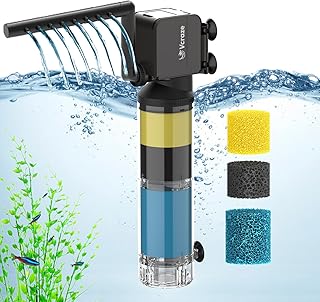 VCRAZE AquaMiracle 3-Stage Internal Aquarium Filter for Tanks 40-150 Gallon, Fish Filter with Aeration/Rainfall Modes, Fish Tank Filter Turtle Filter with Adjustable Flow Rate