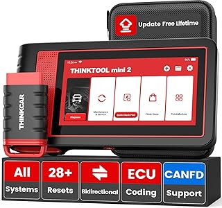 ماسح ضوئي OBD2، أداة تشخيص ثينك تول ميني برو لجميع الأنظمة 28 خدمة، ماسح ضوئي ثنائي الاتجاه لتشخيص وحدة التحكم الإلكترونية / اختبار نشط / تحديث مجاني مدى الحياة، مطور من ثينك تول ميني/كان اف دي