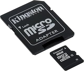 كينغستون بطاقة ذاكرة فلاش microSDHC الفئة 4 سعة 8 جيجابايت SDC4/8GB، اسود