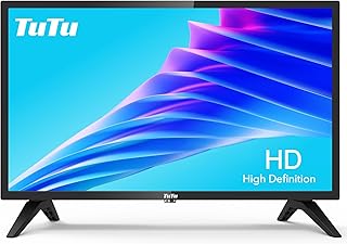 توتو تلفزيون بشاشة مسطحة 24 بوصة 60Hz 720P HD LED مع صوت دولبي للمنزل والمكتب HDMI وUSB وVGA وRCA مكبرات صوت مزدوجة القناة (موديل 2023)