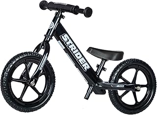 Strider 12” Sport Bike - No Pedal Balance Bicycle for Kids 18 Months to 5 Years - Includes Safety Pad, Padded Seat, Mini Grips & Flat-Free Tires - Tool-Free Assembly & Adjustments