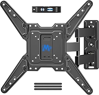 ماونتج دريم حامل تلفزيون يثبت على الحائط بحركة كاملة لمعظم اجهزة التلفزيون مقاس 26-55 بوصة، حامل يثبت على الحائط للتلفزيون مع اذرع مفصلية دوارة، تصميم مركزي مثالي، حتى فيسا 400×400 ملم و75 باوند