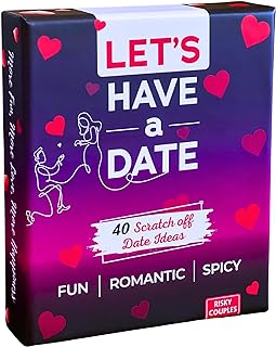 لعبة Let's Have A Date - افكار ممتعة للتاريخ الليلي للازواج - مع 40 بطاقة خدش مثيرة - هدية رومانسية للصديقة والزوجة والصديق والزوج لها - مواعيد غامضة وألعاب بطاقات العلاقات من ريسكي كوبلس طفل