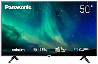 تلفزيون 4K‏ 50 بوصة من باناسونيك، UHD HDR بنظام اندرويد وكروم كاست مدمج، مع تطبيق شاهد وصوت ستوديو دي تي اس ومحرك كروما سداسي، TH-50HX650MF (موديل 2021)، اسود