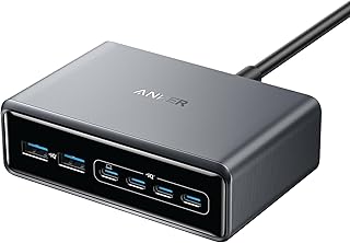 انكر شاحن برايم 200 واط بـ6 منافذ GaN USB C سريع الشحن متوافق مع سلسلة ايفون 16/15/14 ماك بوك برو/اير ايباد برو ديل XPS جالاكسي S24/S23 هواوي شاومي فيفو