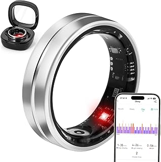 Smart Ring Fitness Tracker for Women Men - Waterproof Health Rings for Sleep Tracker, Heart and Blood Oxygen Monitor, Fitness Ring for Family Care, Health Monitor for Step and Calories Counter(10#)