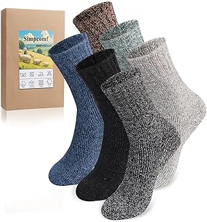 6 Pairs of Thermal Socks Women's Warm Socks Merino Wool Socks Winter Socks Cuddly Socks Women's Thick Knitted Socks Hiking Socks Christmas Socks Gifts for Women