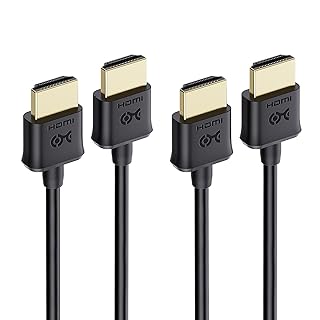 كيبل ماترز كيبل HDMI رفيع للغاية (كيبل HDMI رفيع للغاية) تصنيف 4K مع ايثرنت بطول 1.8 متر من قطعتين، لشاشة عرض