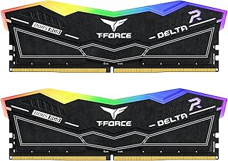 تيم جروب ذاكرة RAM دلتا RGB DDR5 32GB (2x16GB) 6400MHz PC5-51200 CL32 A-DIE لجهاز الكمبيوتر المكتبي 600 700 سلسلة شرائح XMP 3.0 ريدي أسود - FF3D532G6400HC32ADC01 من تي فورس