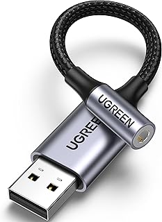 بطاقة صوت ومحول صوت ام اف USB A إلى 3.5 مللي متر من يوجرين، متعددة