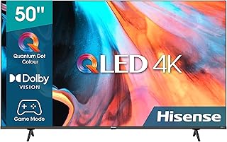 هايسينس تلفزيون سمارت فيدا اي 7 اتش (50 بوصة) بدقة 4 كيه QLED مع الوان كوانتوم دوت وتقنية دولبي فيجن HDR ودي تي اس فيرتشوال اكس وبلوتوث وواي فاي (2022 جديد)، أسود