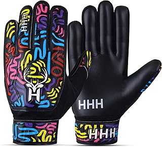 HHH Football Goalkeeper Gloves For Boys, Kids Children Youth Soccer Goalie Gloves with 4mm Latex Super Grip Palms Goalkeeping Gloves