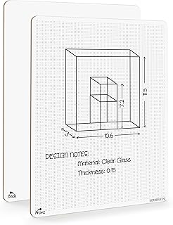 سكريبليدو سبورة بيضاء قابلة للمسح الجاف 9×12 انش قابلة للمسح الجاف مع وسادات ورقية شبكية منقطة للمنزل والمدرسة والفصول الدراسية للاطفال والطلاب، لوح شبكي منقط محمول للرسم والخط