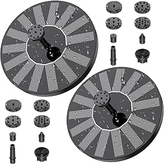 AISITIN 2 x 1.5 W DIY Solar Powered Garden Fountain with 6 Nozzles Effects for Ponds, Bird Bath, Aquarium, Garden Fountain