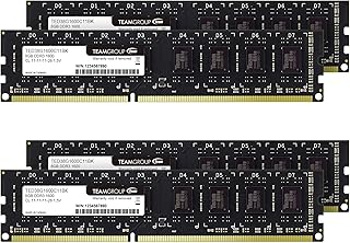 تيم جروب مجموعة ذاكرة RAM اليت DDR3 32GB 4x8GB 1600MHz PC3-12800 CL11 غير مخزنة وغير اي سي 1.5 فولت UDIMM 240 دبوس للكمبيوتر المكتبي - TED316G1600C112U01