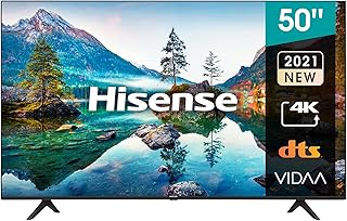 تلفزيون هايسنس 50 بوصة UHD ذكي HDR 10/HLG واي فاي 2.4 جيجاهرتز بلوتوث 5.0 DLNA HDCP اصدار H.265 - 50A6G (موديل 2021)، أسود