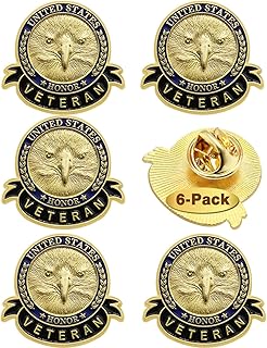 6/12/50/100 Pcs US Veteran Pins– Patriotic American Flag Veterans Day Eagle Lapel pin Badge Brooch Memorial Day Military Patriotic Decorations Gifts