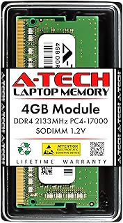 وحدة ترقية ذاكرة RAM DDR4 4GB 2133MHz SODIMM PC4-17000 غير ECC CL15 1.2 فولت 260 دبوس SO-DIMM للابتوب والنوت بوك من ايه تيك، من اتيك كومبوننتس