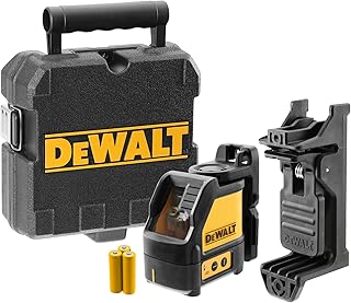 جهاز الليزر الخطي من DEWALT ، الاستواء الذاتي ، الخط المتقاطع ، الشعاع الأحمر (DW088K)