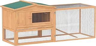 Pawhut 2 Floor Wooden Rabbit Hutch House Bunny Coop Outdoor Garden Backyard