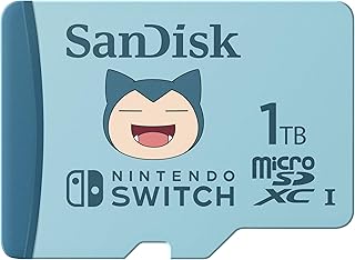 سانديسك بطاقة microSD بوكيمون سنورلاكس 1 تيرابايت لنينتندو سويتش، سرعة قراءة تصل إلى 100 ميجابايت/ثانية، سرعة كتابة تصل إلى 90 ميجابايت/ثانية، 4K UHD، V30، U3