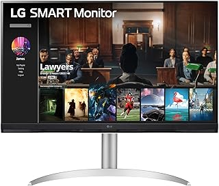 LG شاشة ذكية 32SQ730S - 32 انش 4K UHD 3840x2160 ويب او اس ثين كيو هوم جهاز تحكم عن بعد ماجيك USB نوع C™ مكبرات صوت ستيريو 2×5 واط اير بلاي 2 مشاركة الشاشة بلوتوث فضي LCD من ال جي