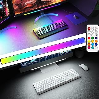 شريط اضاءة تحت شاشة من ايه بي سيدي، شريط شاشة RGB، مصباح للكمبيوتر، مصباح LED قابل للتعتيم مع تاثير قوس قزح ديناميكي، يشحن بـUSB للالعاب، تغيير اللون بجهاز تحكم عن بعد، سطوع وسرعة قابلين للتعديل