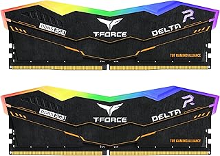 تيم جروب وحدة ذاكرة RAM DDR5 RGB دلتا تي يو اف للالعاب 32GB (2x16GB) 6400MHz PC5-51200 CL40 انتل XMP 3.0 وAMD اكسبو من فورس - اسود FF5D532G6400HC40BDC01