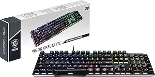 MSI كيبورد اليت USB QWERTZ GK50 من فيجور - تصميم الماني - اسود، معدني