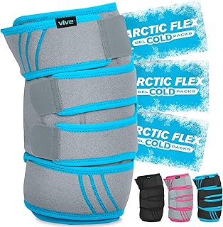 غلاف Vive Knee Ice Pack - دعامة ضغط الهلام البارد - الساخن - حزام دعم الحرارة لآلام التهاب المفاصل الأوتار الرباط الصليبي الأمامي الإصابات الرياضية هشاشة العظام النساء الرجال الجر