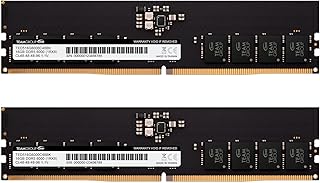 تيم جروب وحدة ذاكرة RAM اليت DDR5 سعة 32GB (2×16GB) 6000Mhz PC5-48000 CL48 بدون ذاكرة مؤقتة UDIMM 288 دبوس للكمبيوتر المكتبي تدعم انتل وAMD TED532G6000C48DC01، ايليت DDR5