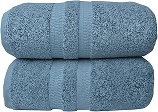 manucci EXTRA LARGE JUMBO BATH SHEETS 90 X 150CM 500GSM 100% EGYPTIAN COTTON TOWEL (siver, 2)